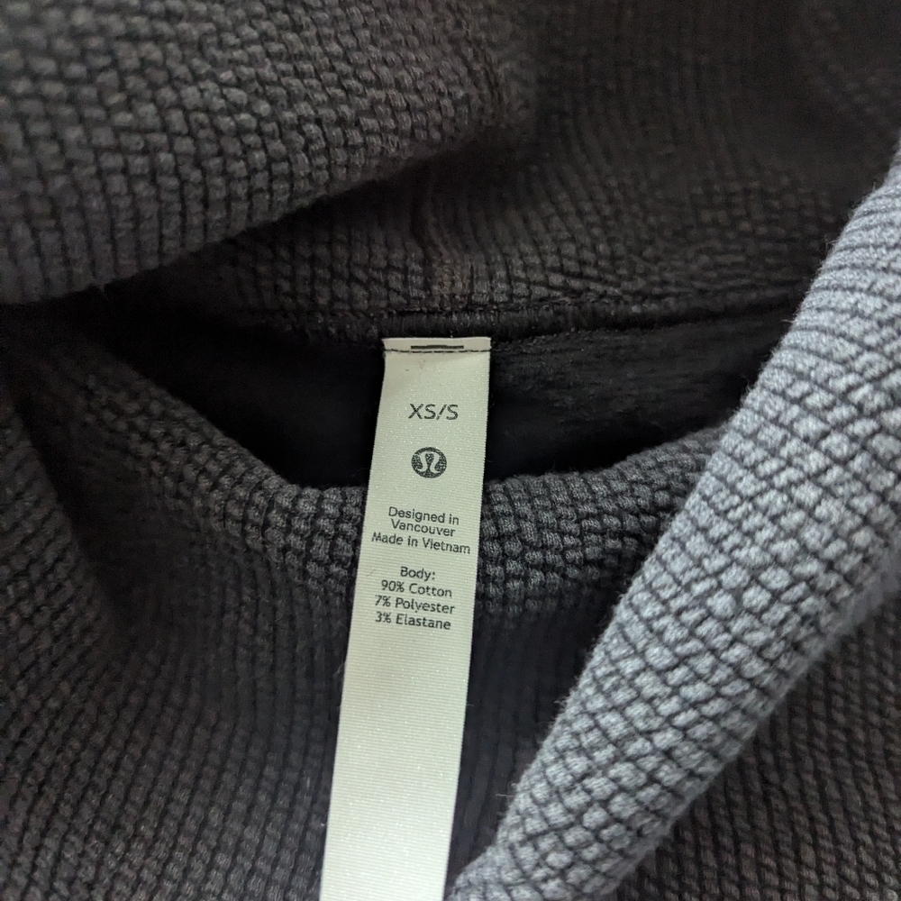 Lululemon Ribbed Funnel Neck Pullover Charcoal Grey Sweatshirt XS - Picture 4 of 7